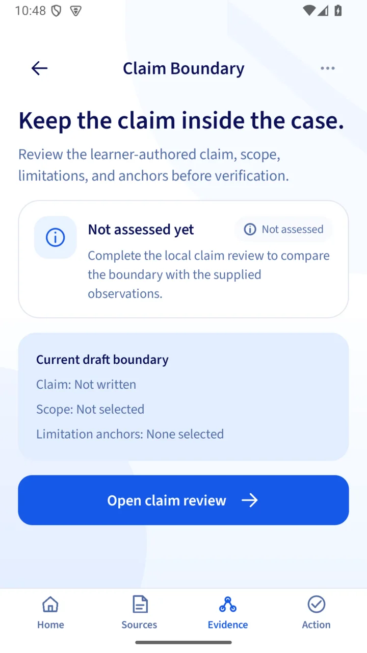 Claim Boundary prompting review of the claim, its scope, and limitations